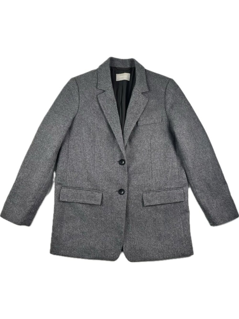 Everlane The Oversized Wool Herringbone Blazer Grey Women's Size 8